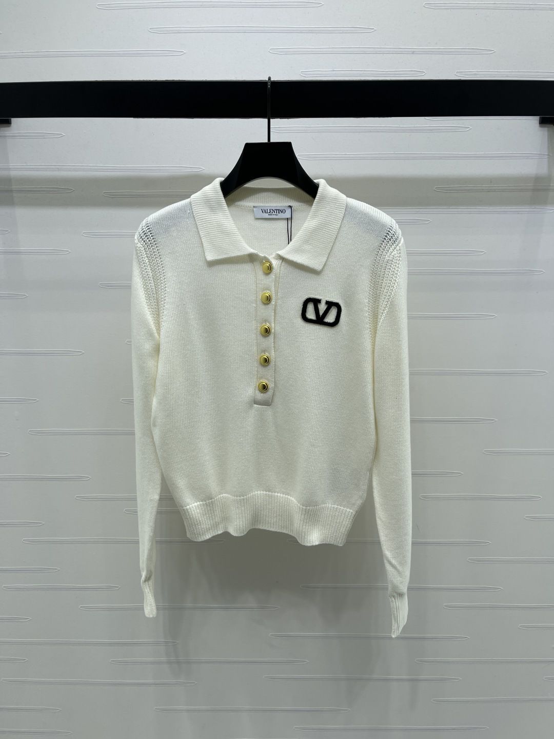 Valentino Logo Collar Knit Sweater