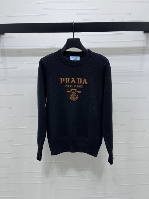 Prada Wool Sweater with Logo, Classic Fit, Long Sleeves, Versatile Style 9 Prada Wool Sweater with Logo, Classic Fit, Long Sleeves, Versatile Style