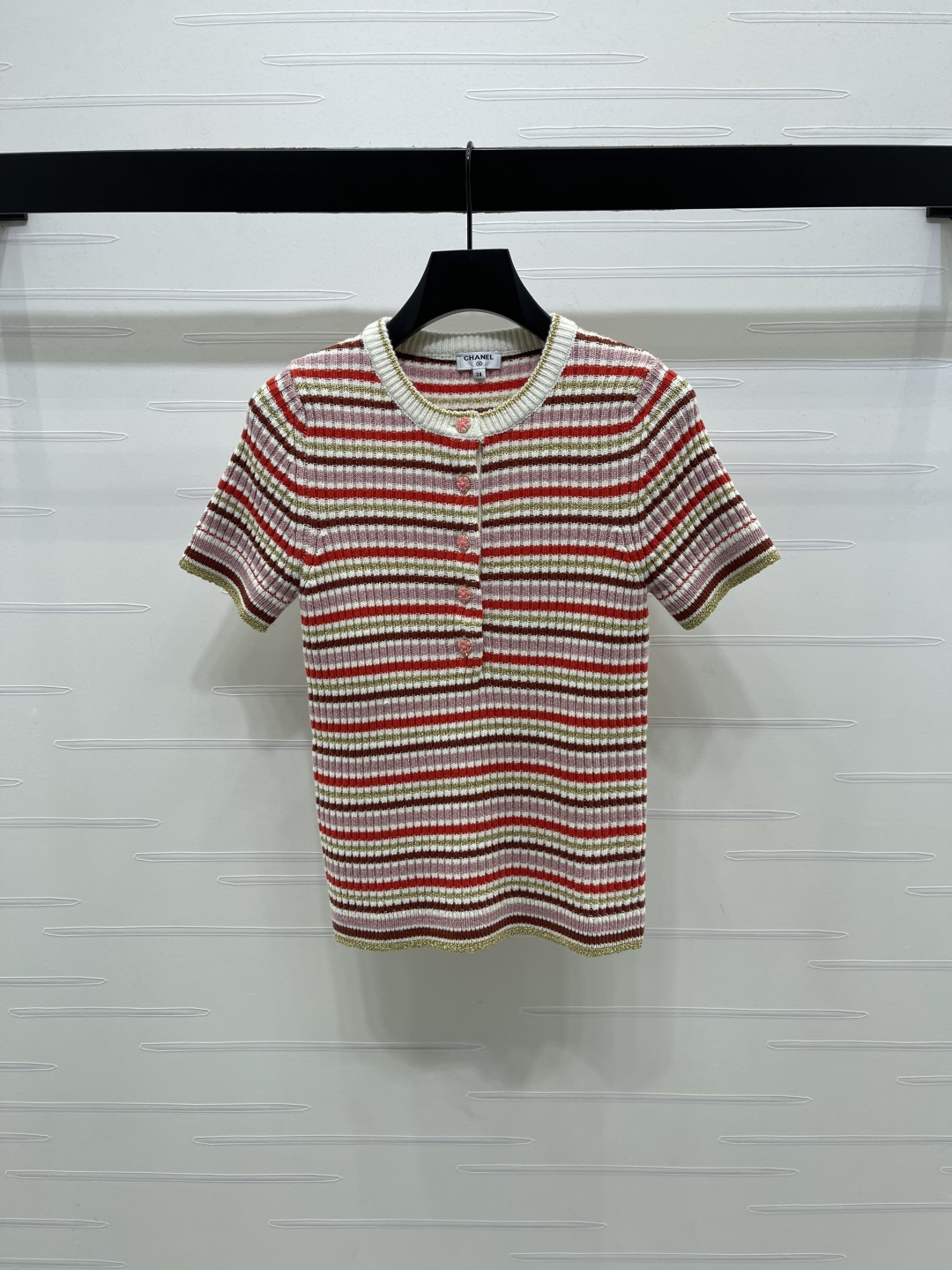 샤넬 여성 스트라이프 반팔 니트 레플리카 5808 Chanel Women T Shirt