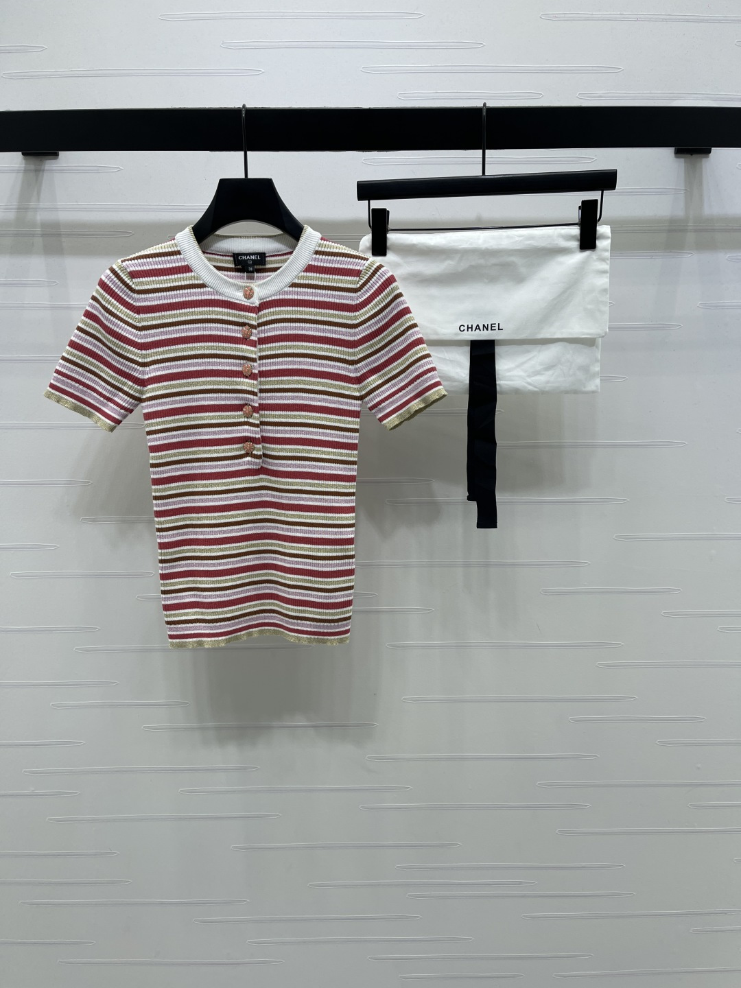 샤넬 여성 스트라이프 반팔 니트 레플리카 5838 Chanel Women T Shirt