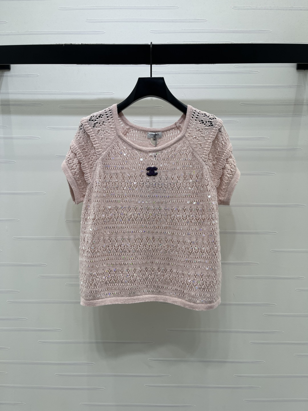 샤넬 여성 2026SS 오버핏 크루넥 데님 반팔 니트 레플리카 18937 Chanel Women T Shirt