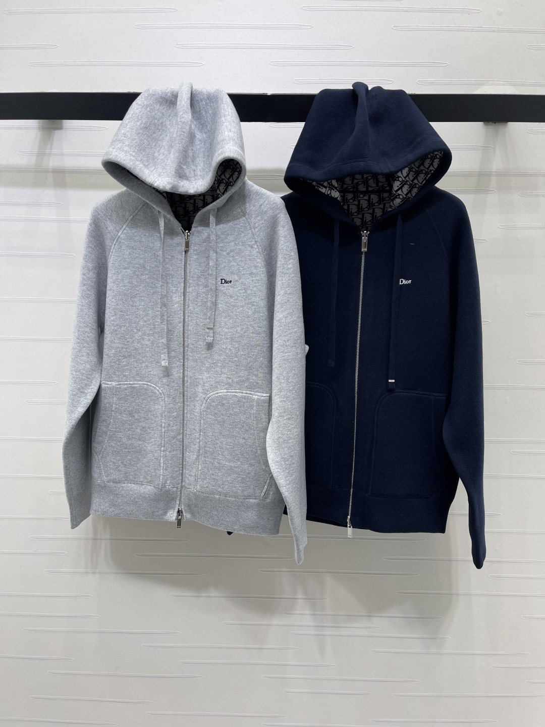 DIOR Embroidered Logo Reversible Hoodie Zip Jacket