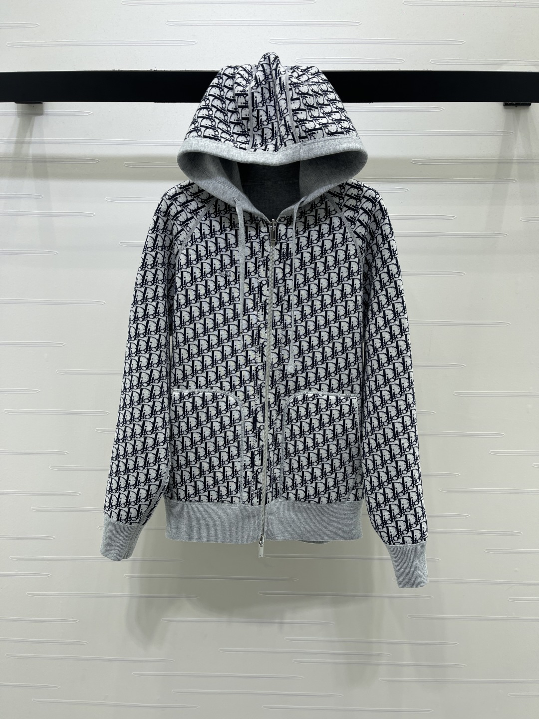 DIOR Embroidered Logo Reversible Hoodie Zip Jacket