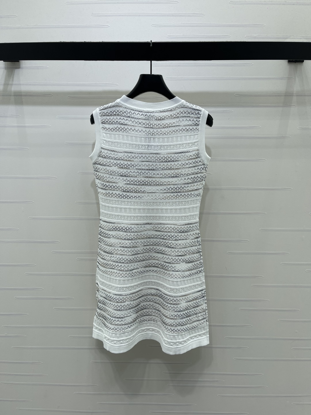 Chanel Hollow Knit Sleeveless A-line Mini Dress