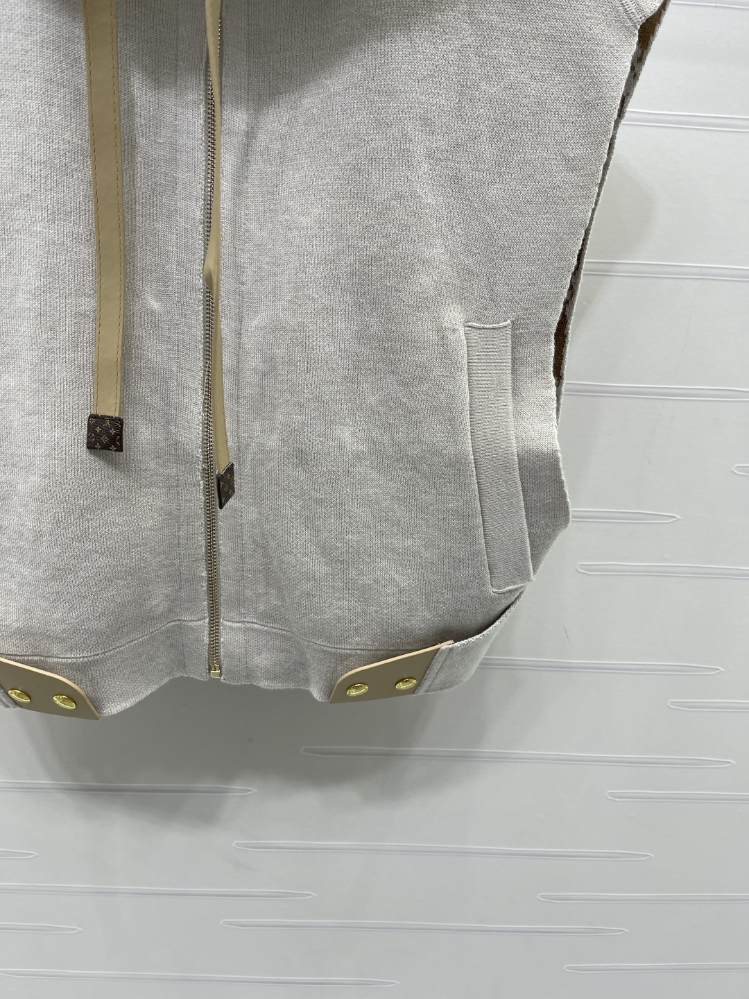 LV Reversible Hooded Sleeveless Zip Vest