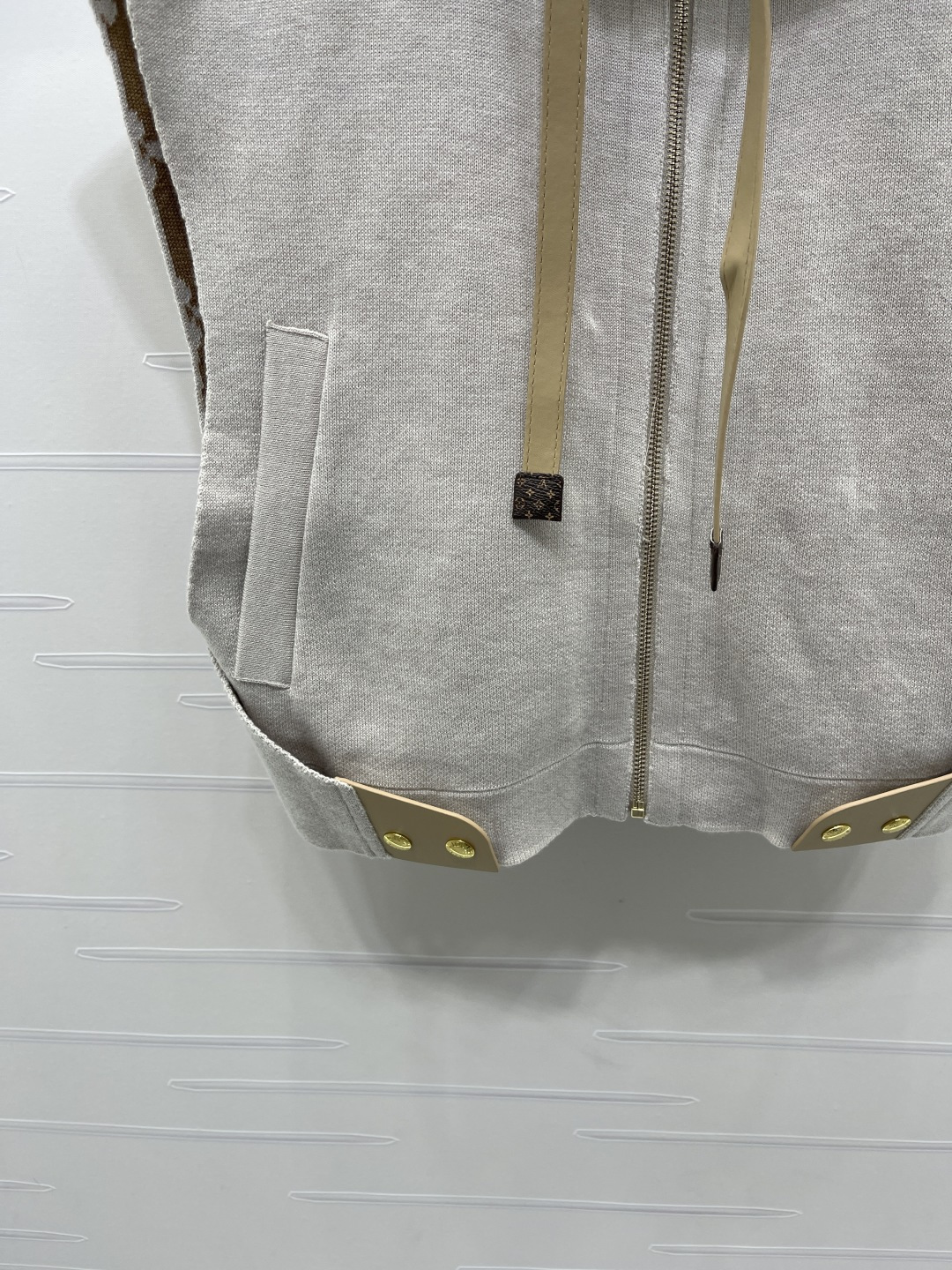 LV Reversible Hooded Sleeveless Zip Vest