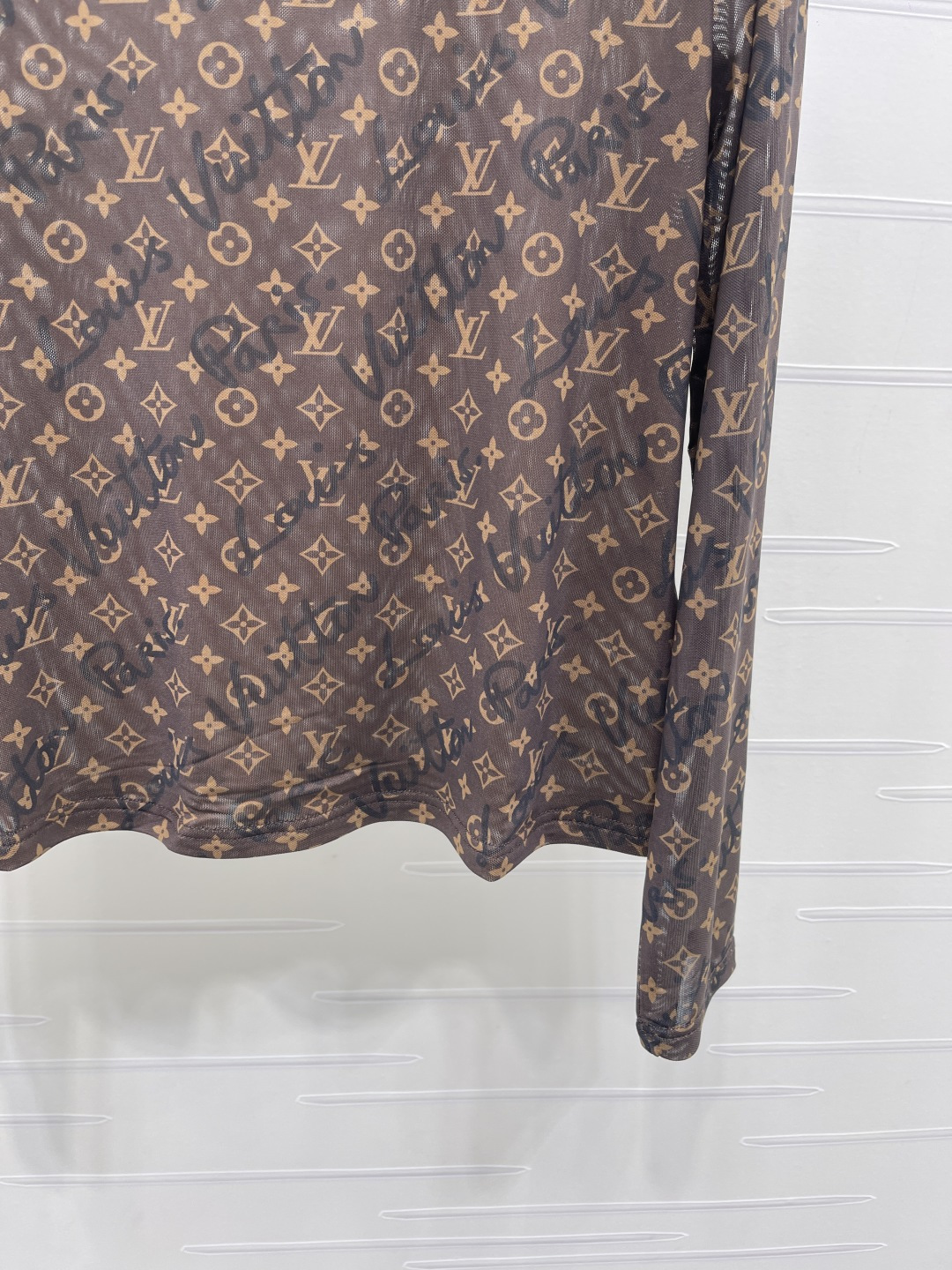 louis vuitton monogram lined mesh top