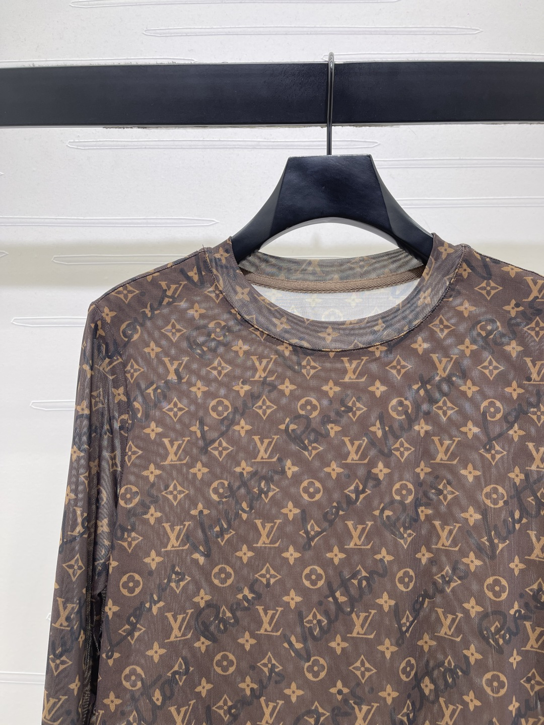 louis vuitton monogram lined mesh top