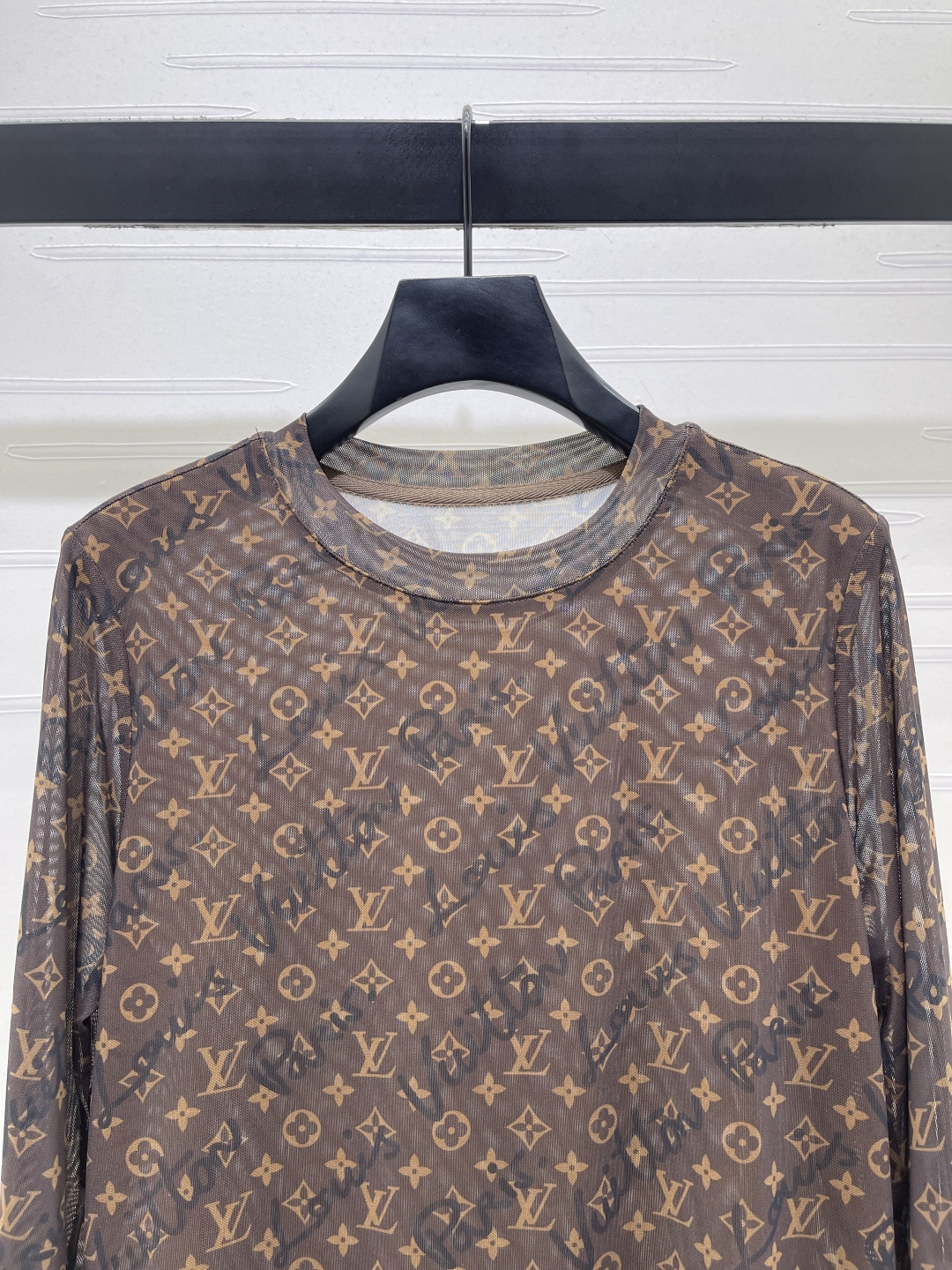 louis vuitton monogram lined mesh top