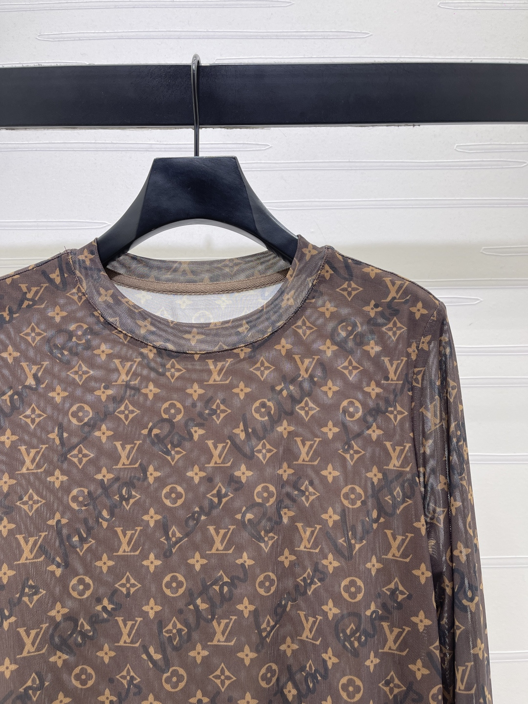 louis vuitton monogram lined mesh top