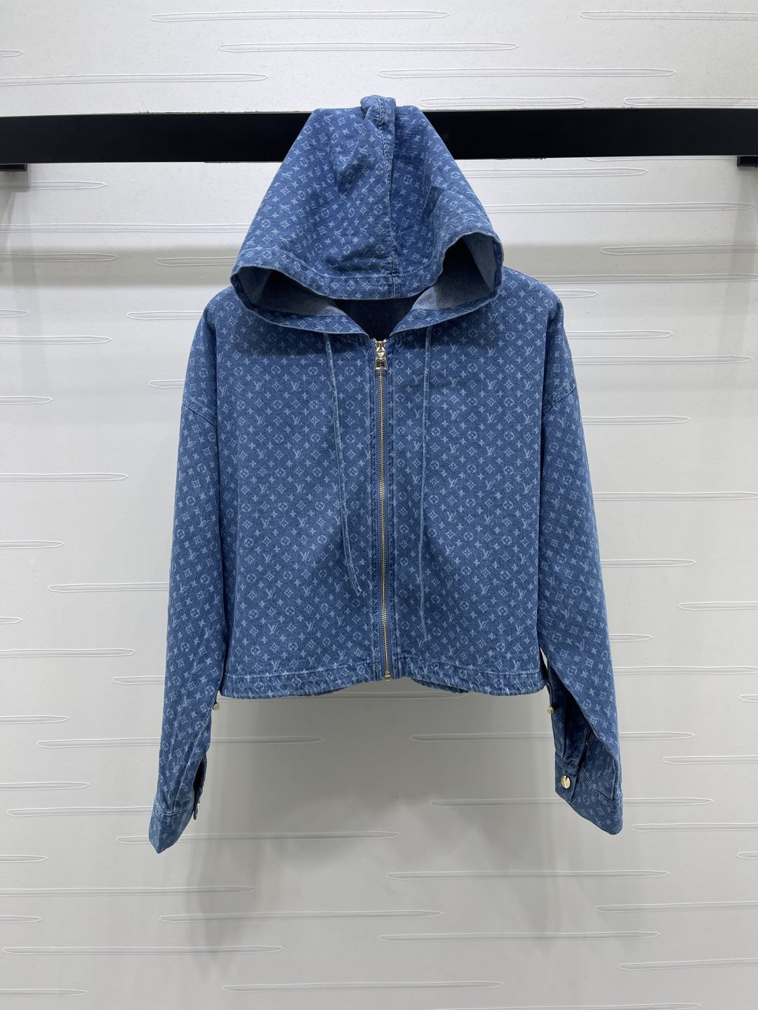 louis vuitton monogram denim zip hoodie
