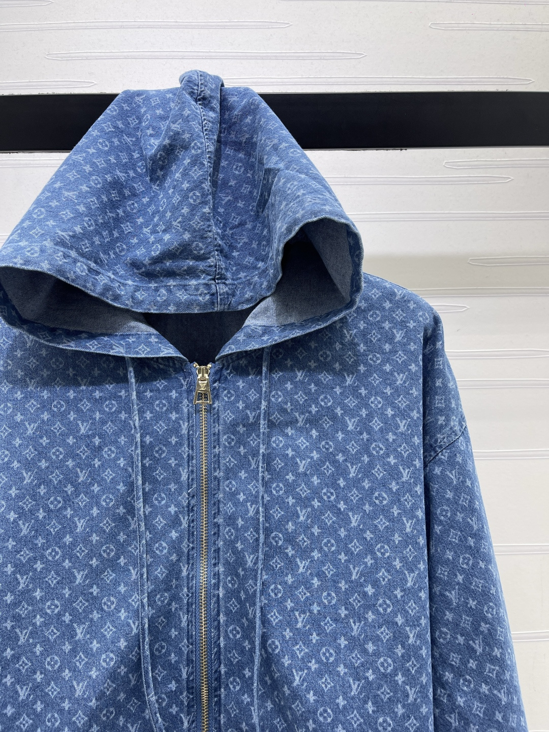louis vuitton monogram denim zip hoodie