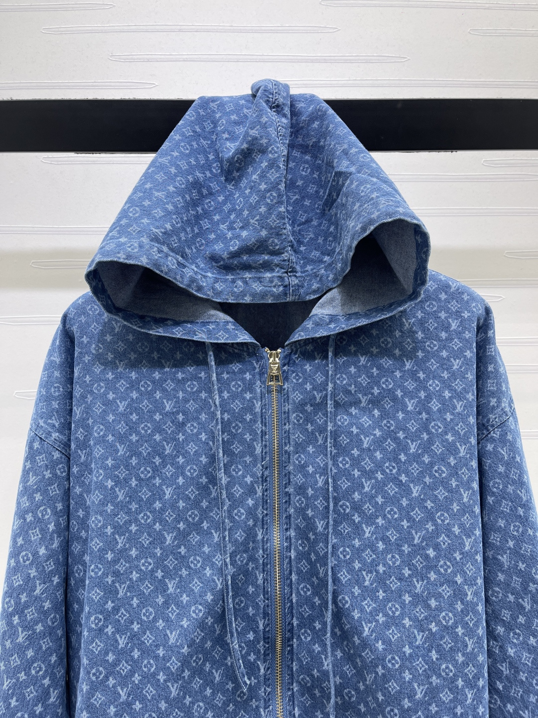 louis vuitton monogram denim zip hoodie