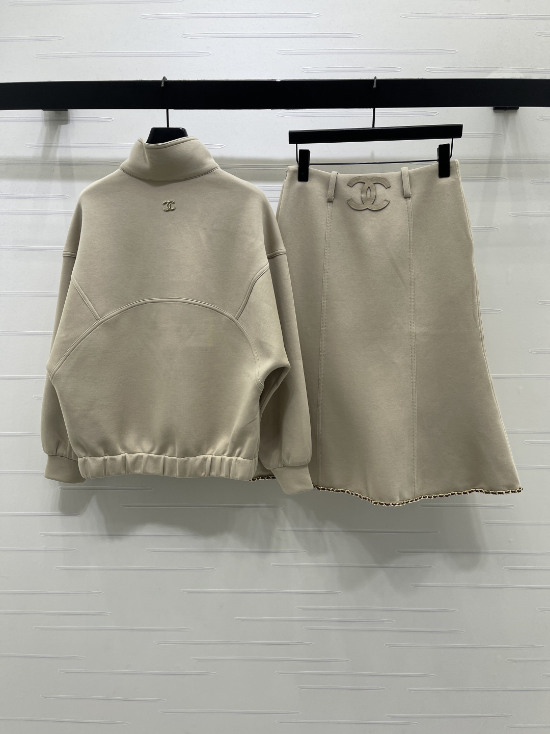 chanel zip jacket mermaid skirt set