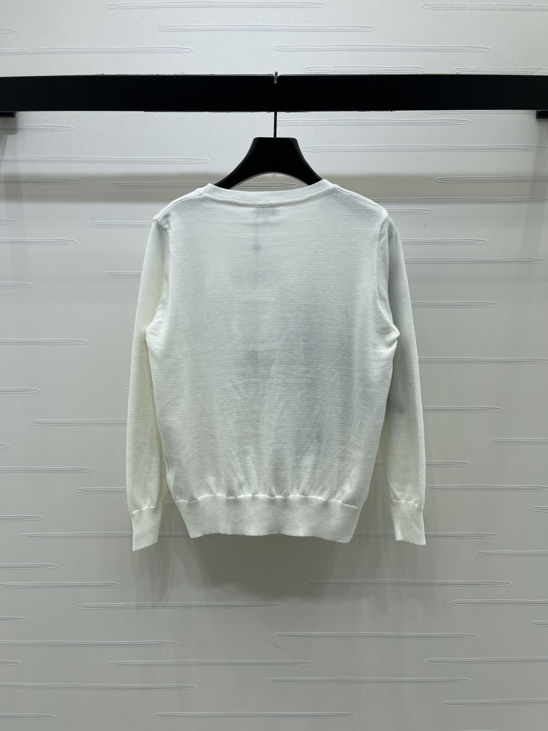chanel oversized bow motif crew neck knit sweater