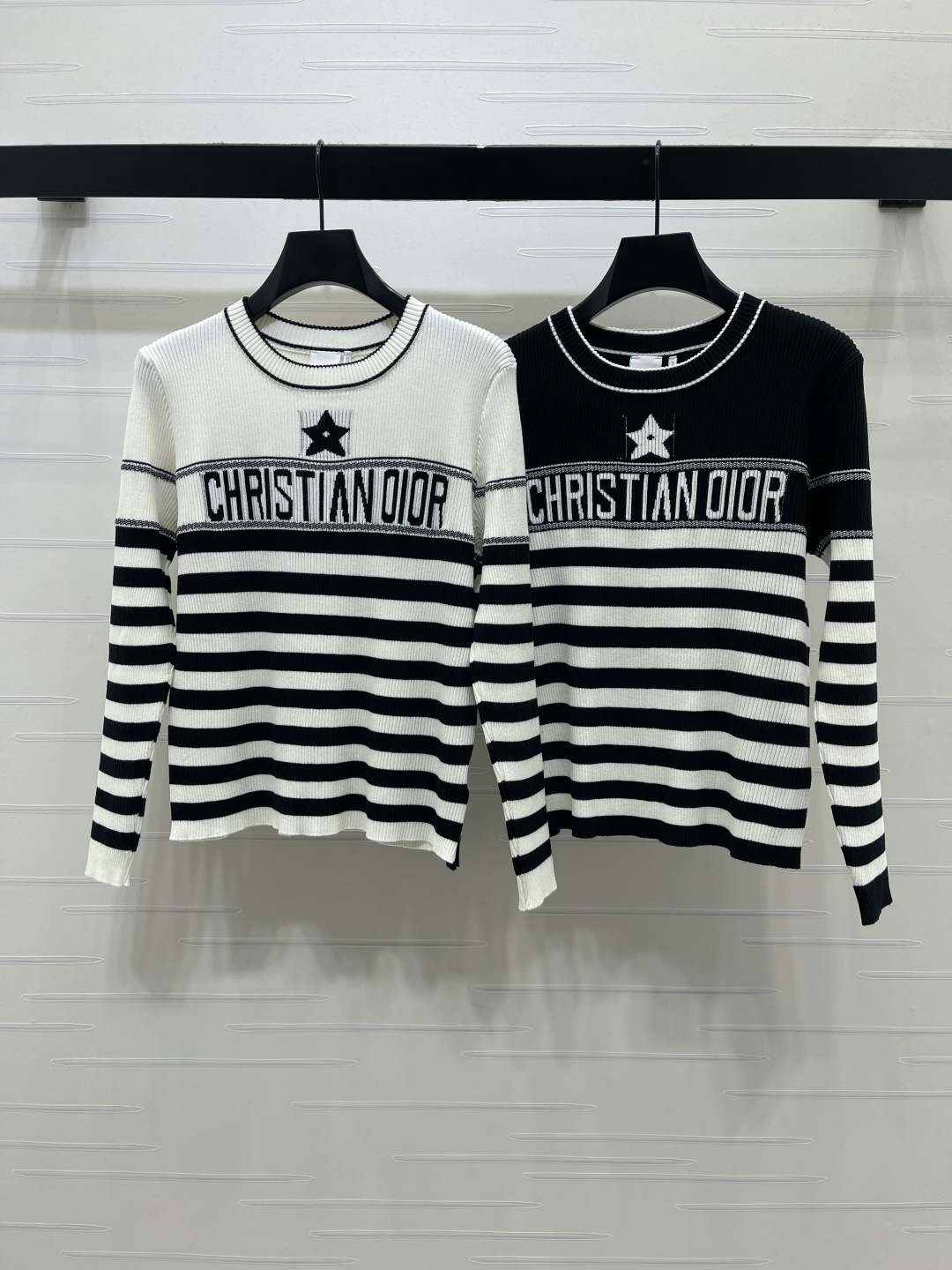 dior striped star signature sweater