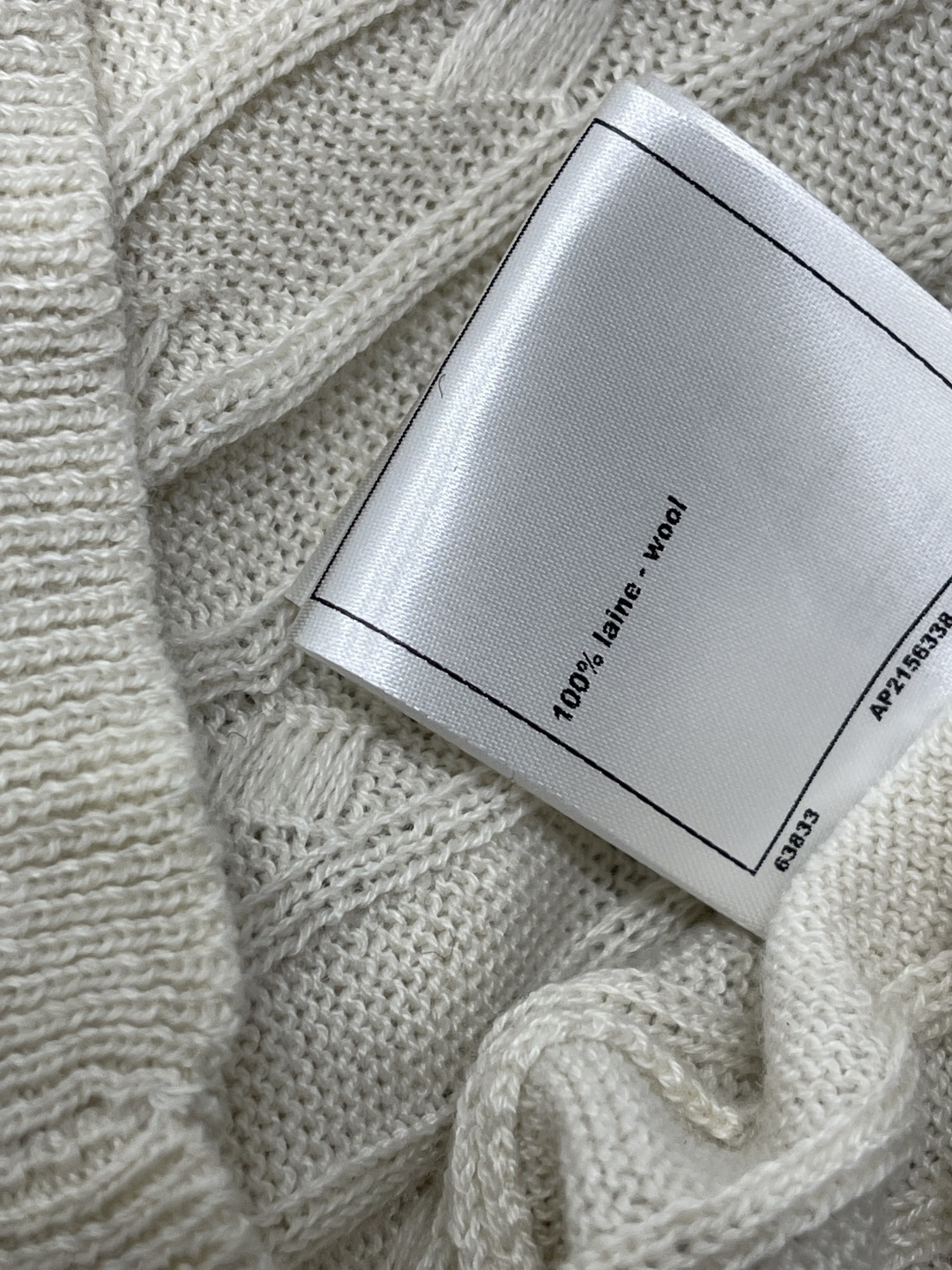 chanel logo shawl collar cable knit cardigan