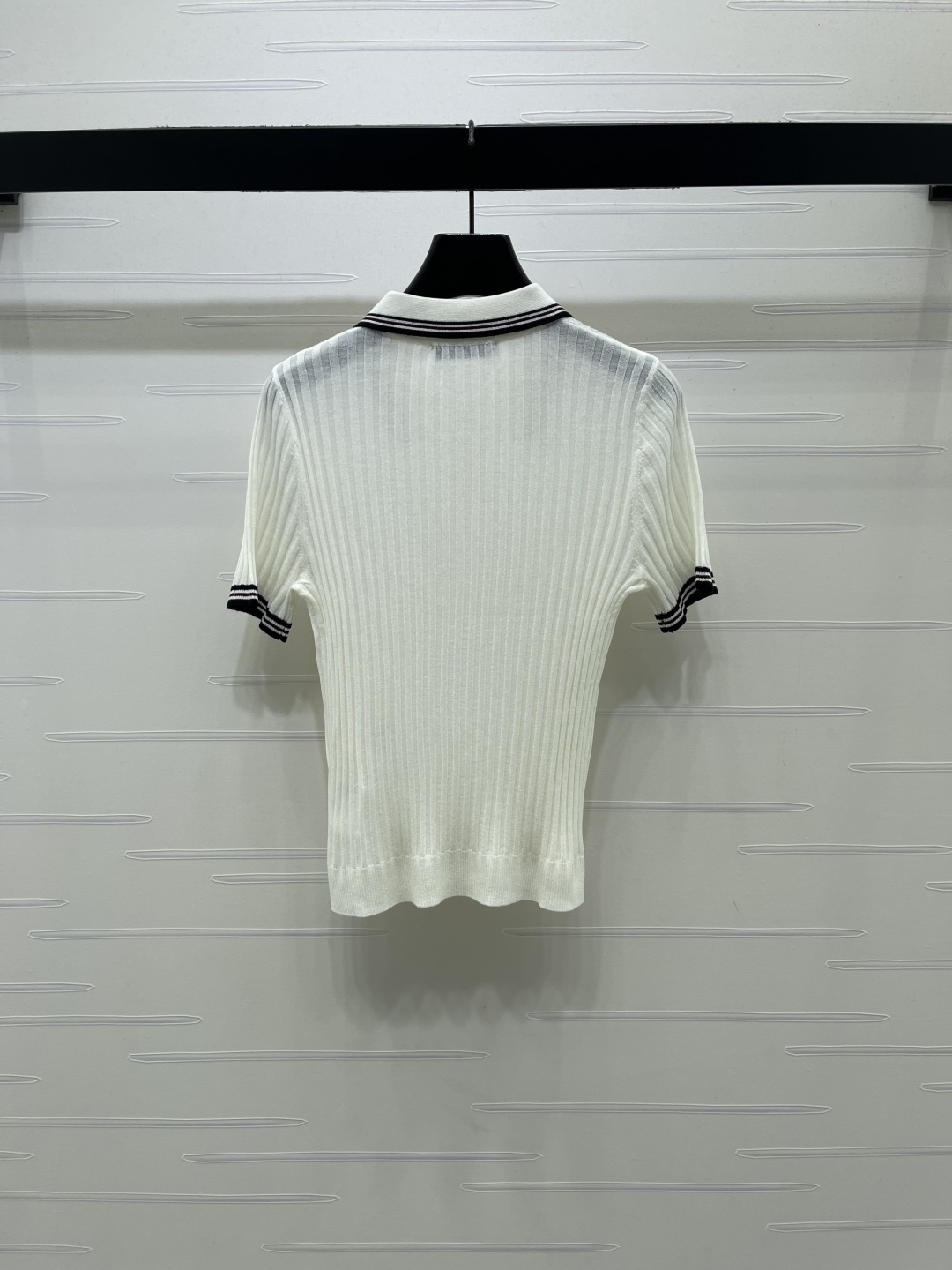 dior bee embroidered striped polo shirt