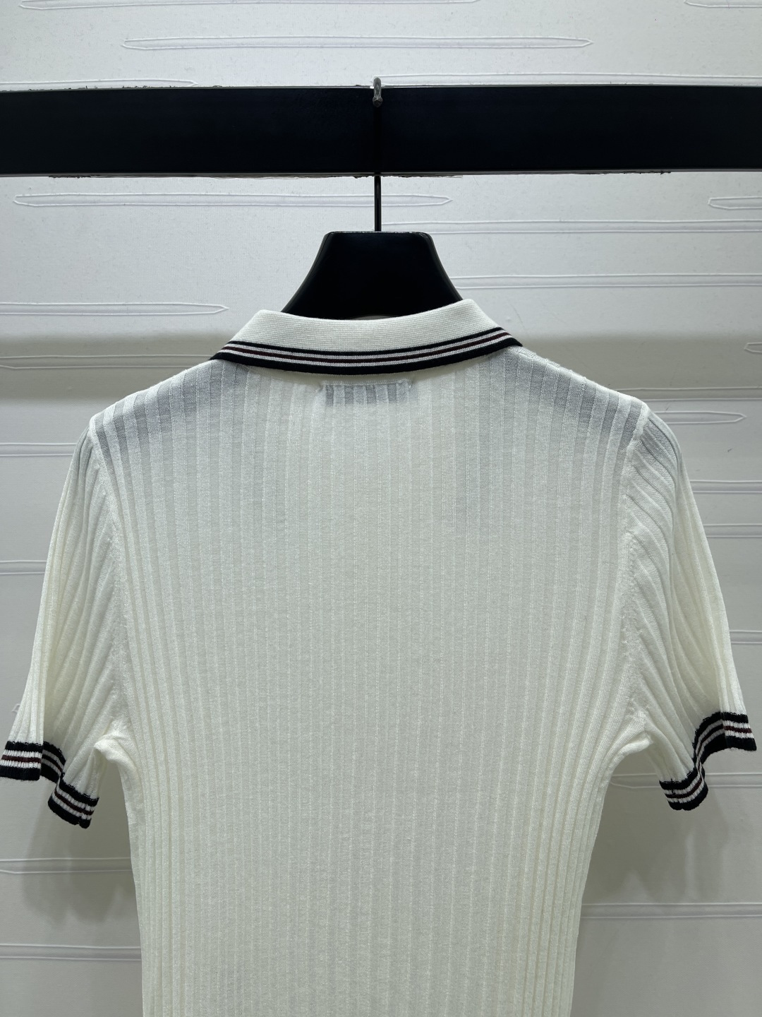 dior bee embroidered striped polo shirt
