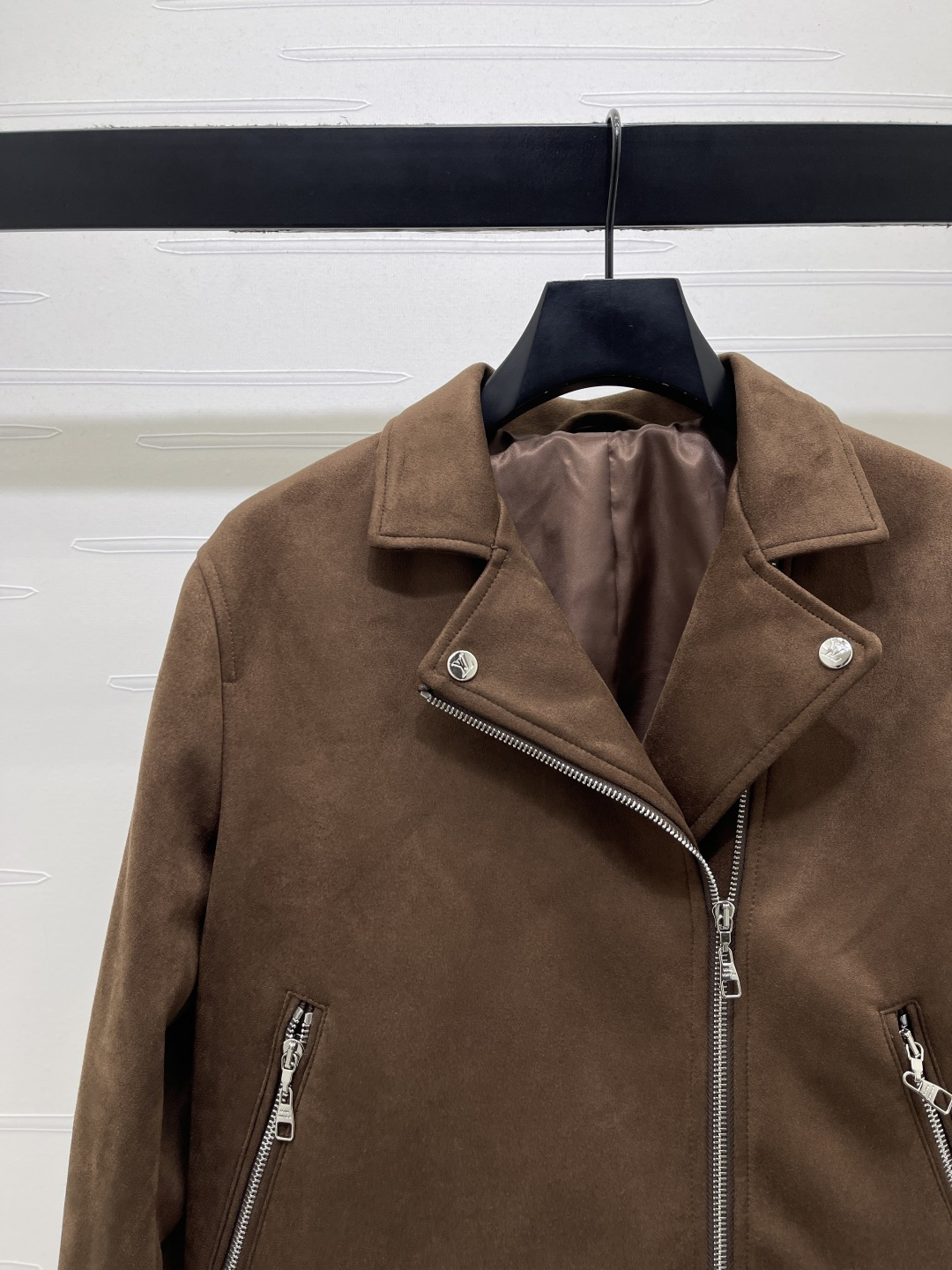louis vuitton belted suede biker jacket