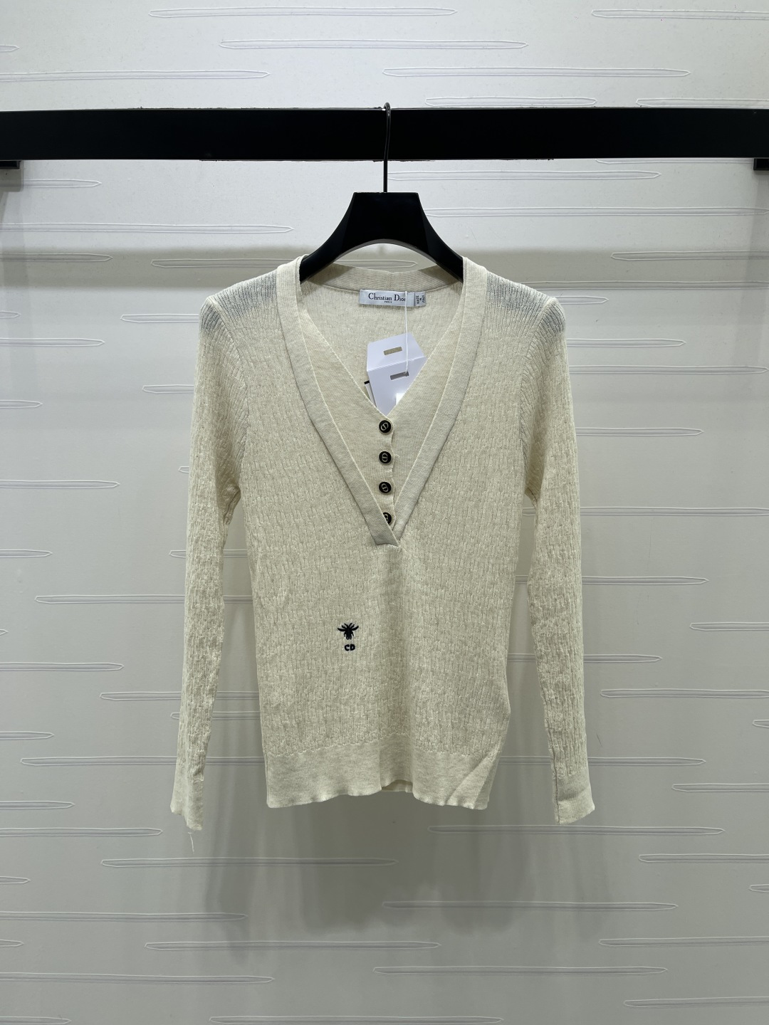 V-Neck Button Detail Sweater