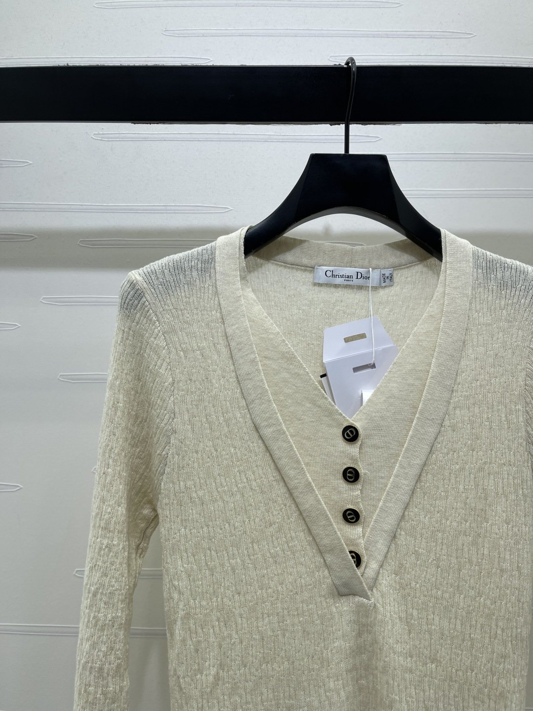 V-Neck Button Detail Sweater
