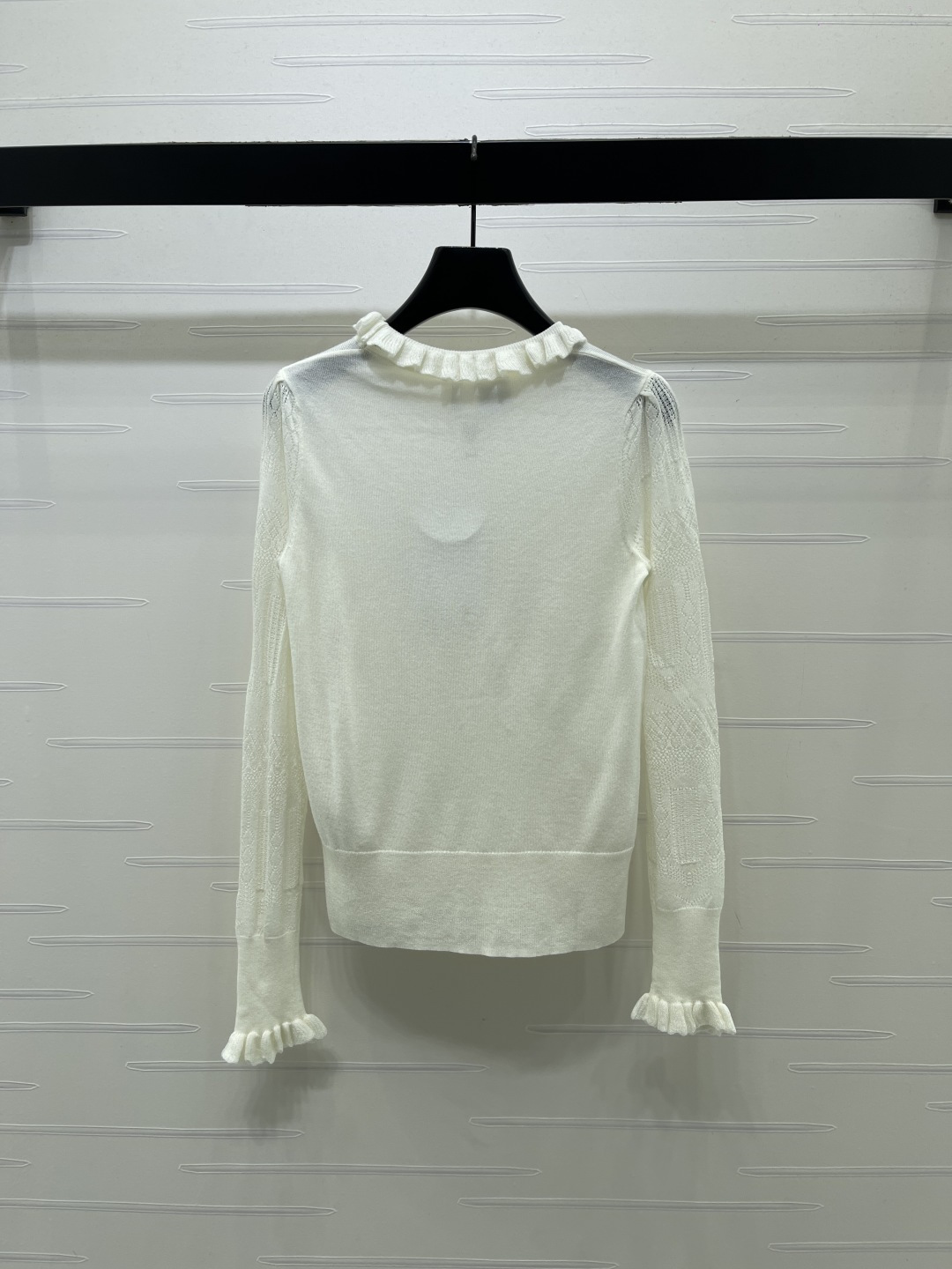 Ruffle Trim Logo Sweater