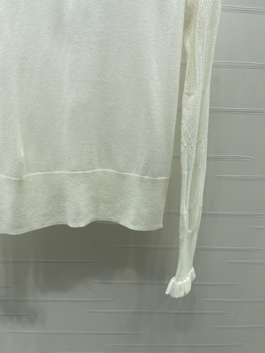 Ruffle Trim Logo Sweater