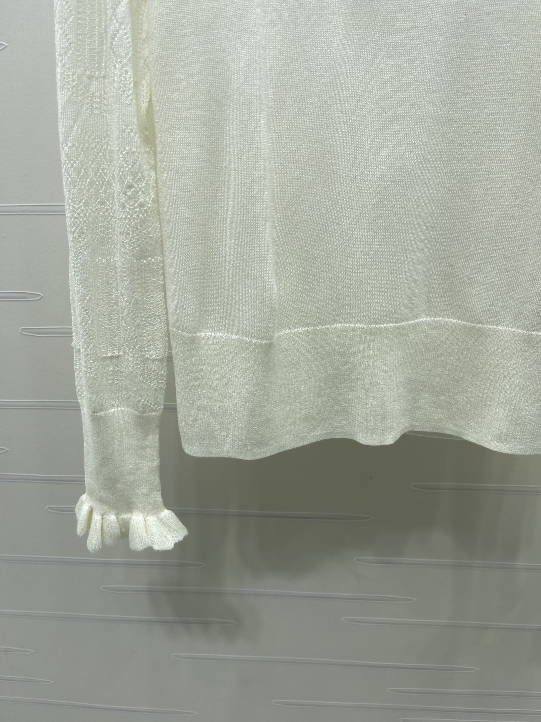 Ruffle Trim Logo Sweater