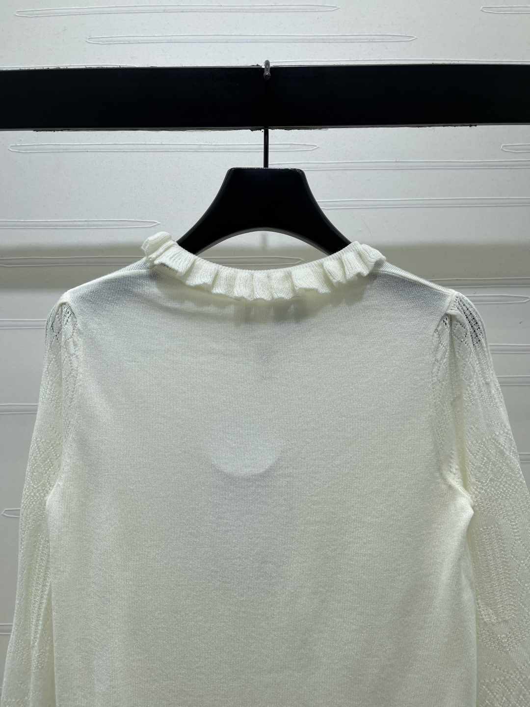 Ruffle Trim Logo Sweater