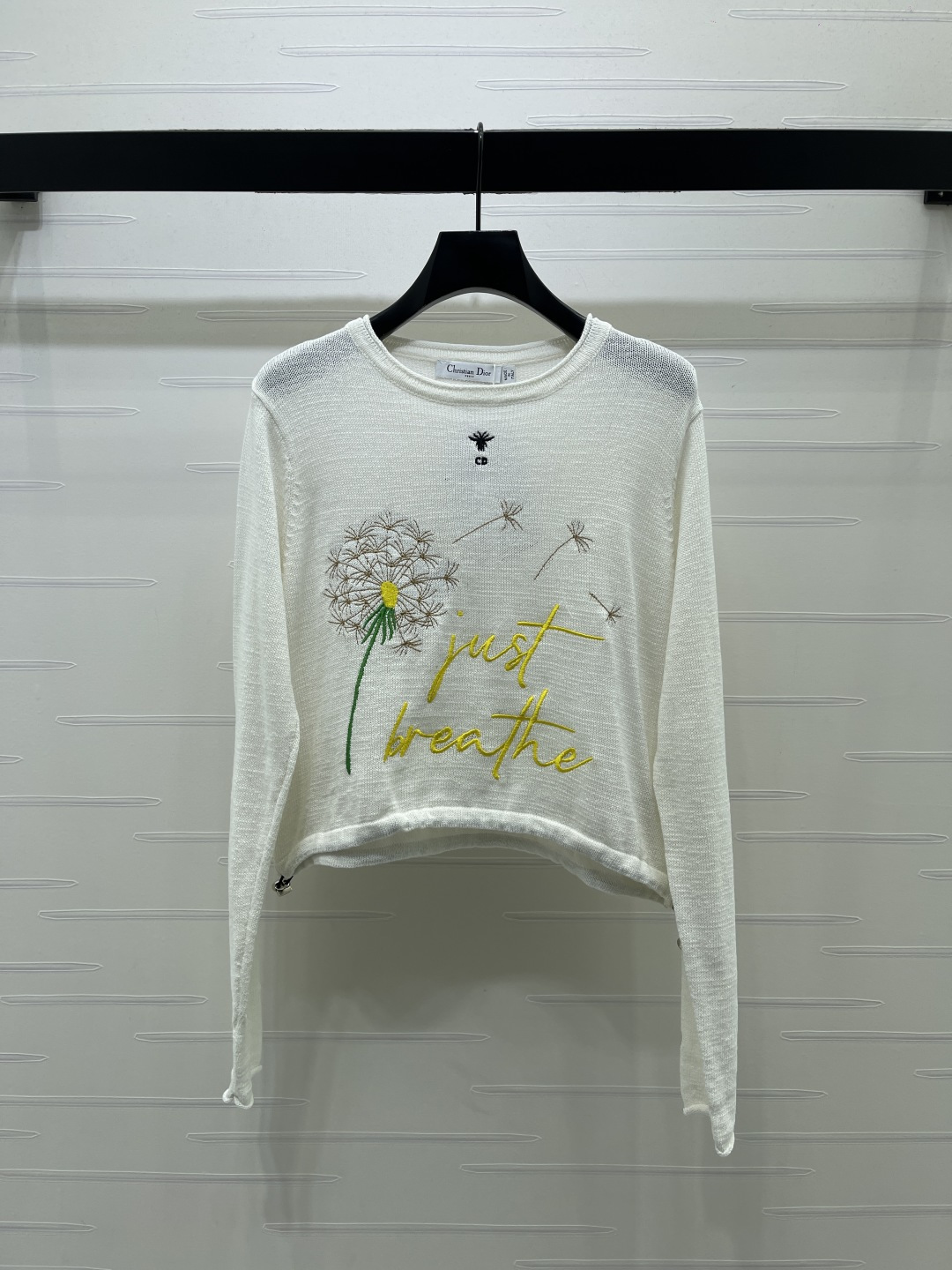 Floral Embroidered Cropped Sweater