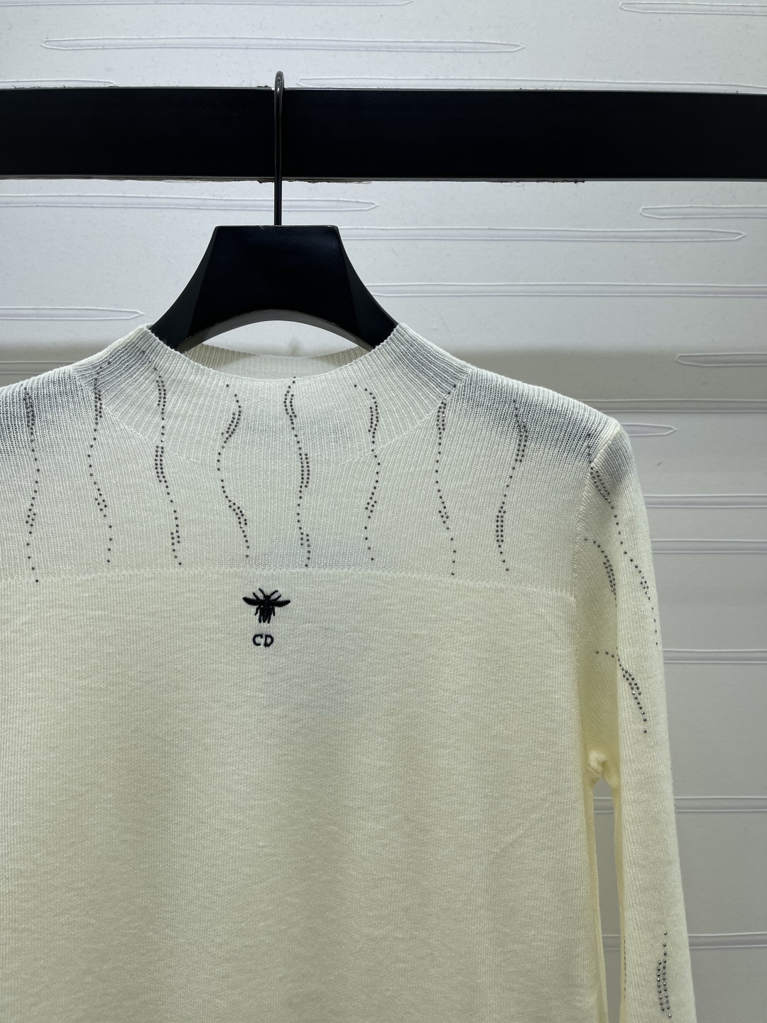 Ivory Openwork Yoke Sweater