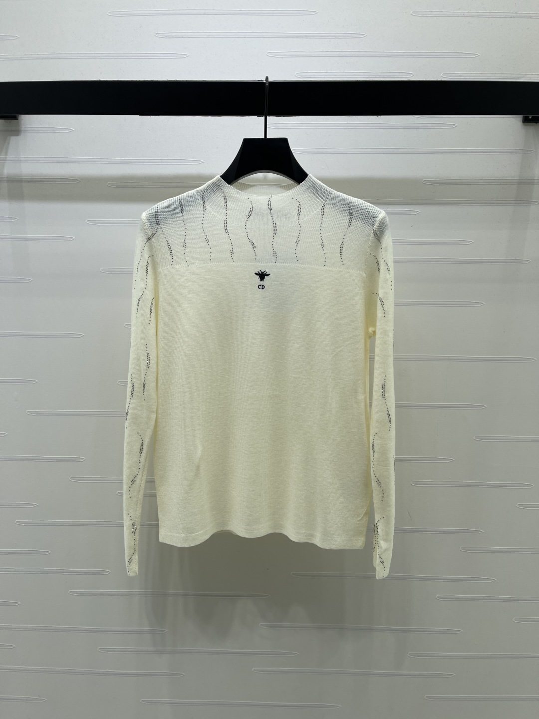 Ivory Openwork Yoke Sweater