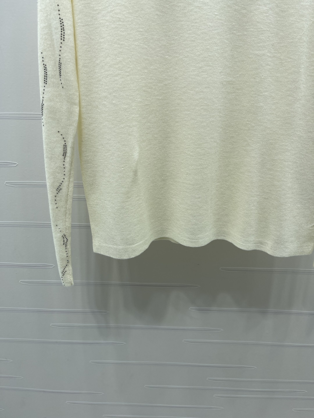 Ivory Openwork Yoke Sweater