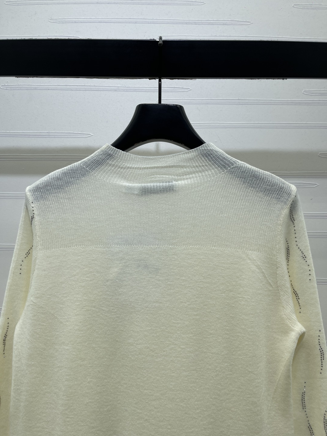 Ivory Openwork Yoke Sweater