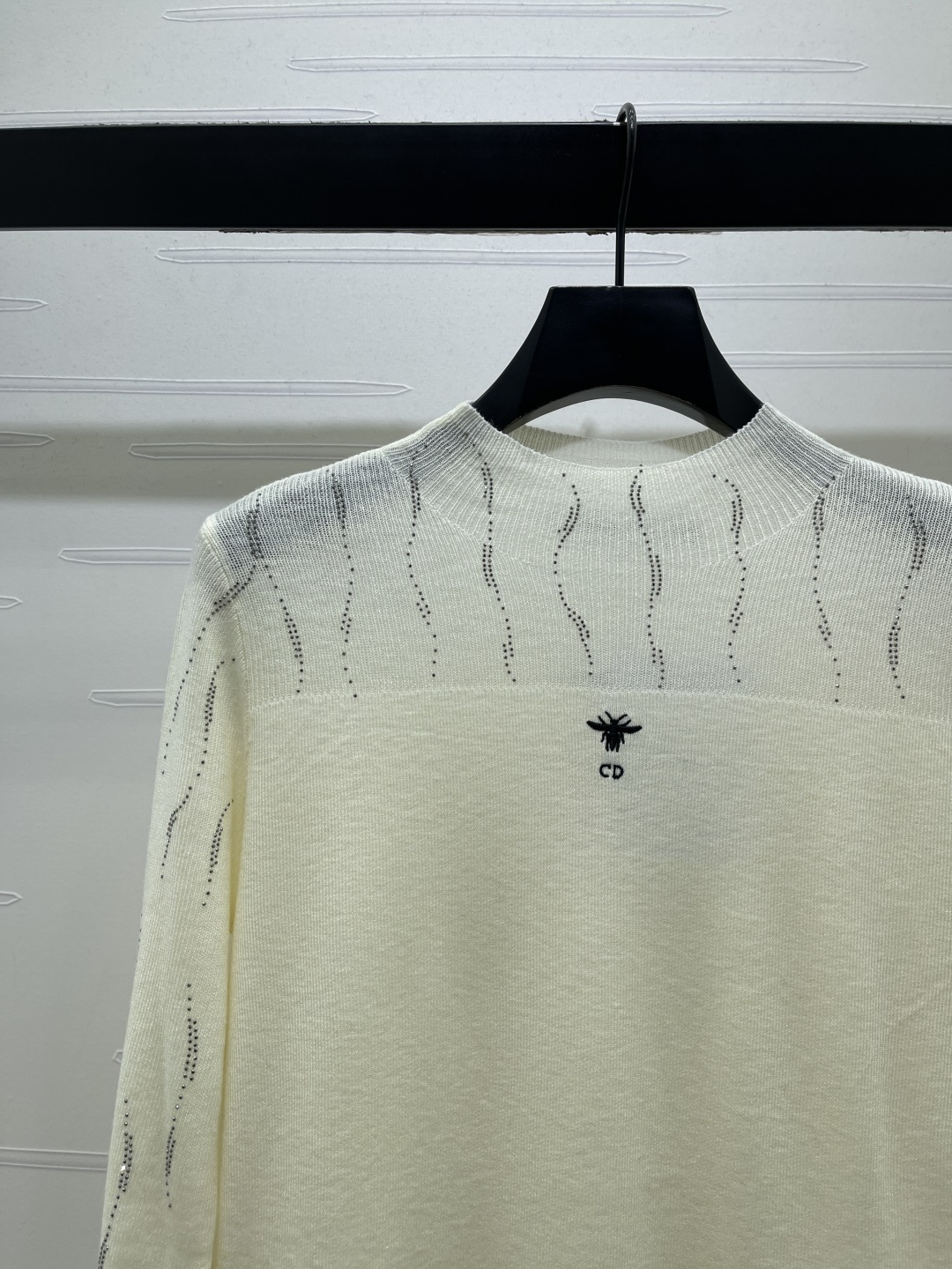 Ivory Openwork Yoke Sweater