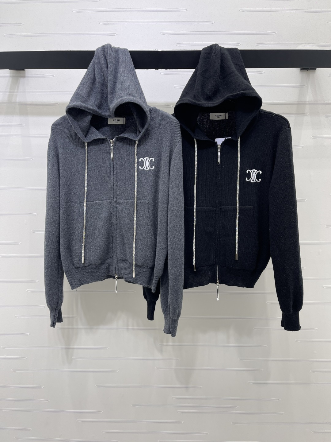 Celine Logo Zip Hoodie