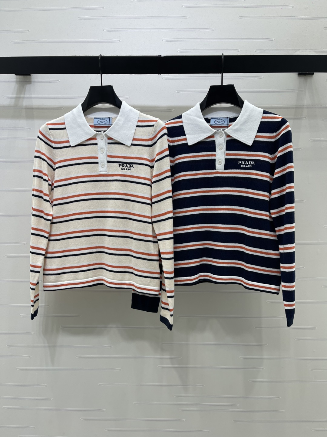 Prada Striped Polo Sweater