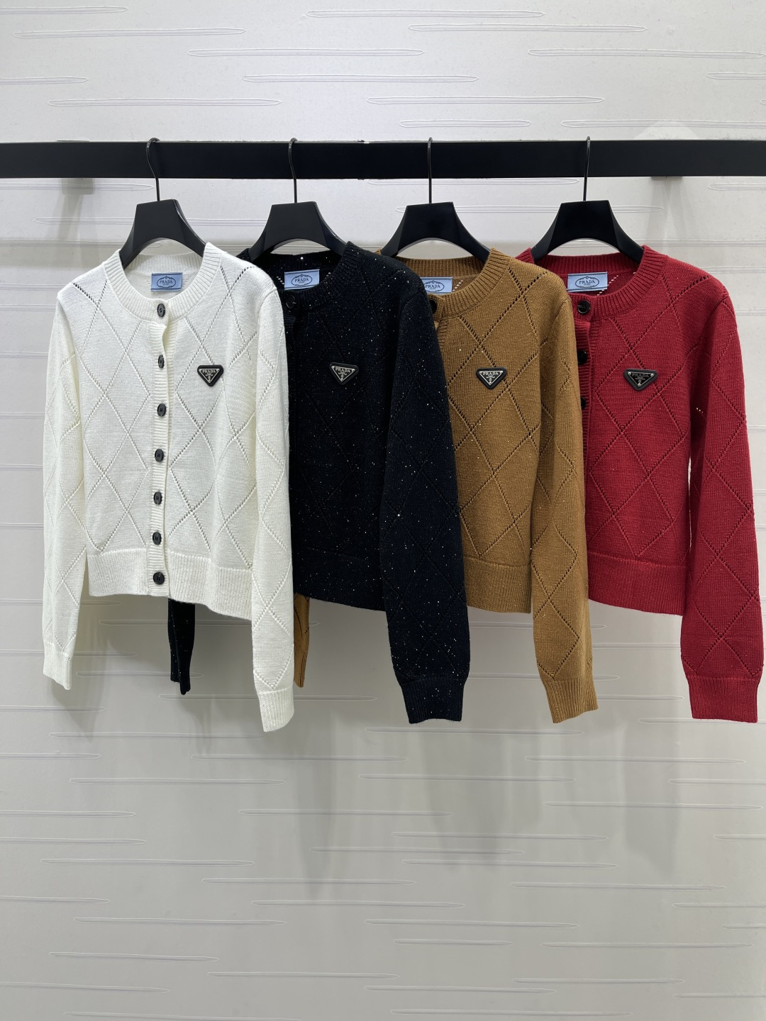 Prada Logo Button Cardigan