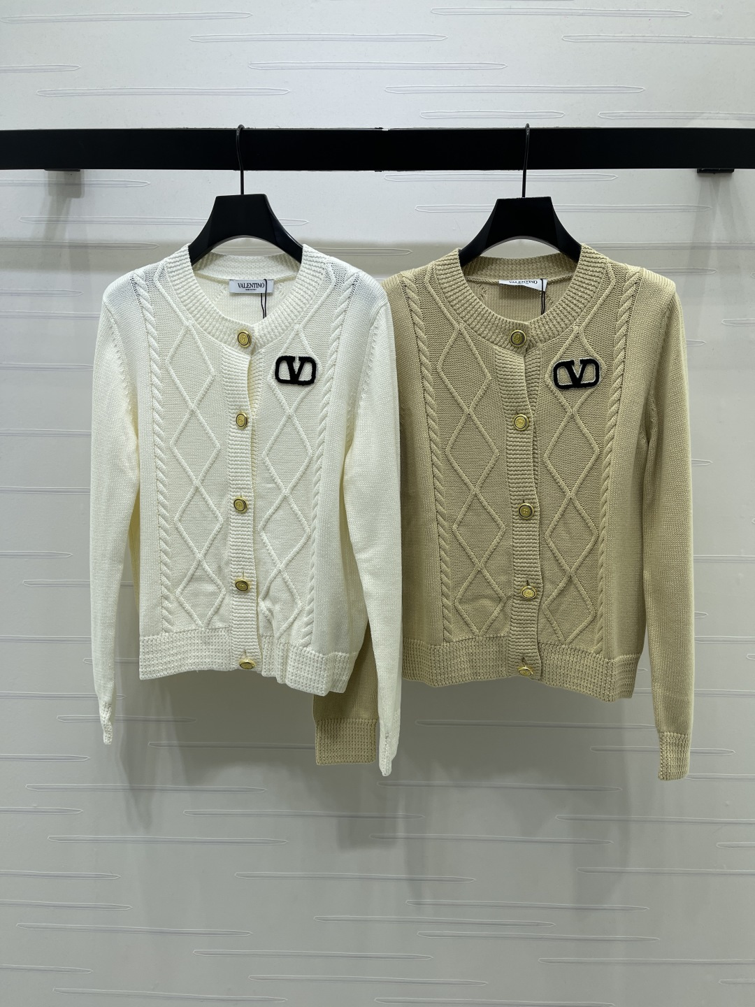 Valentino Cable Knit Logo Cardigan