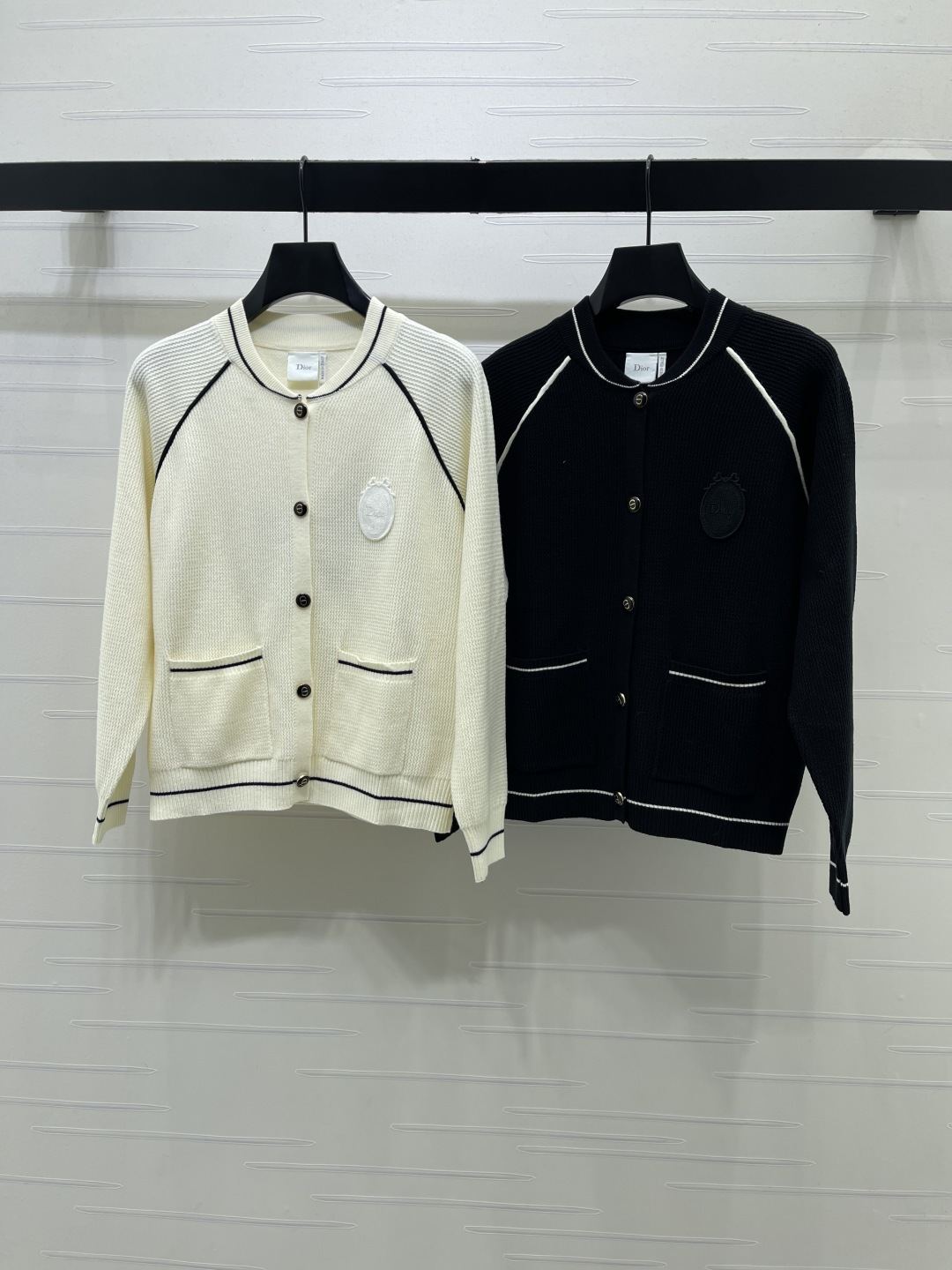 Dior Contrast Trim Button Cardigan