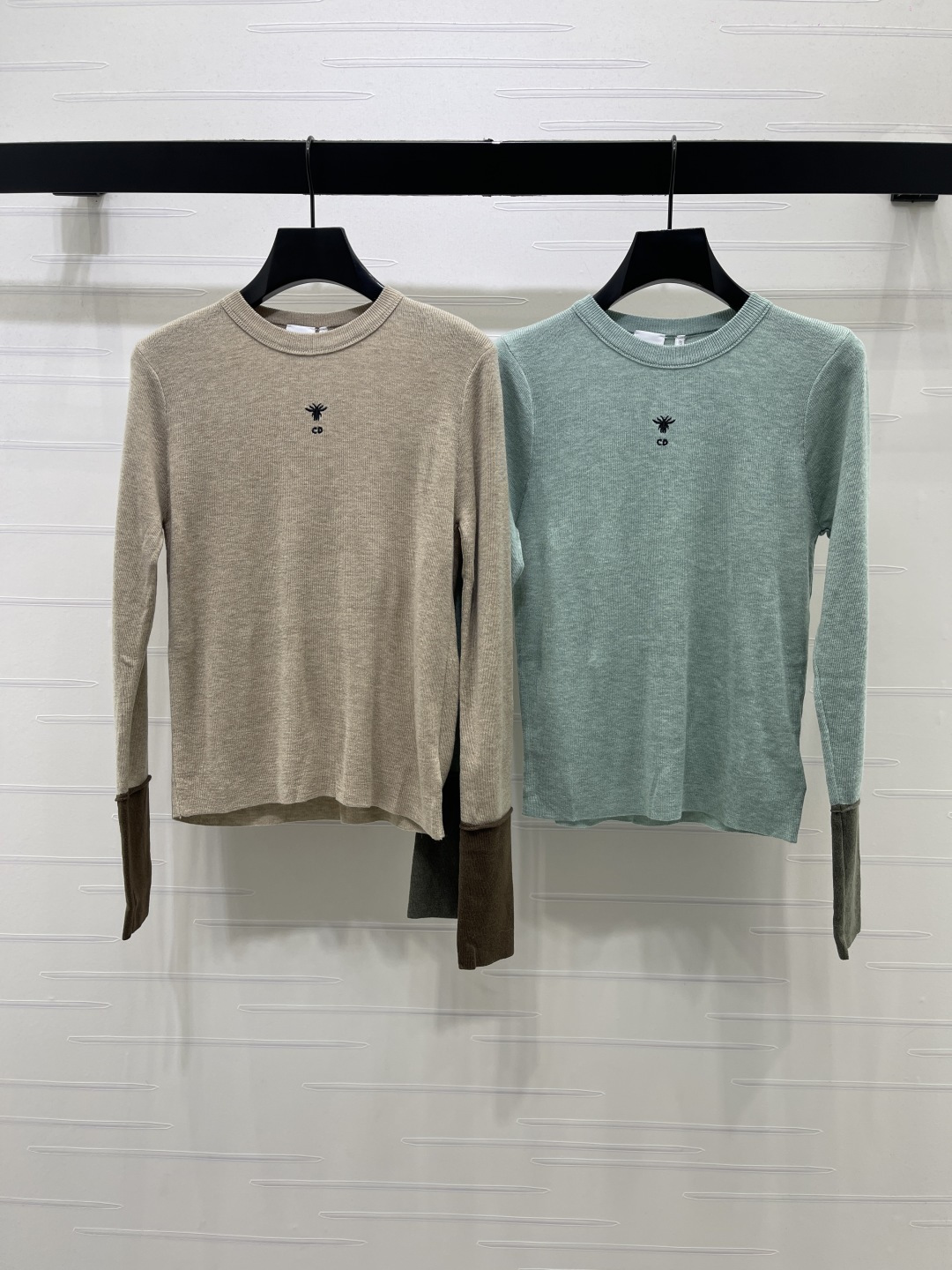 Dior Contrast Cuff Crew Neck Sweater