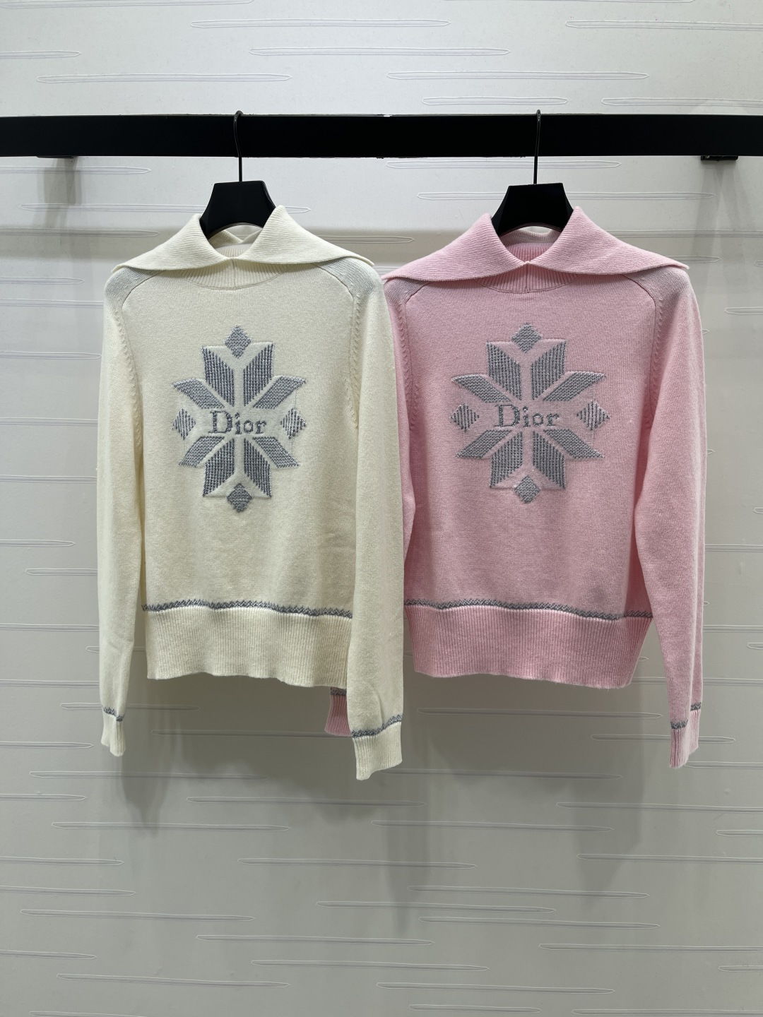Dior Snowflake Collared Sweater