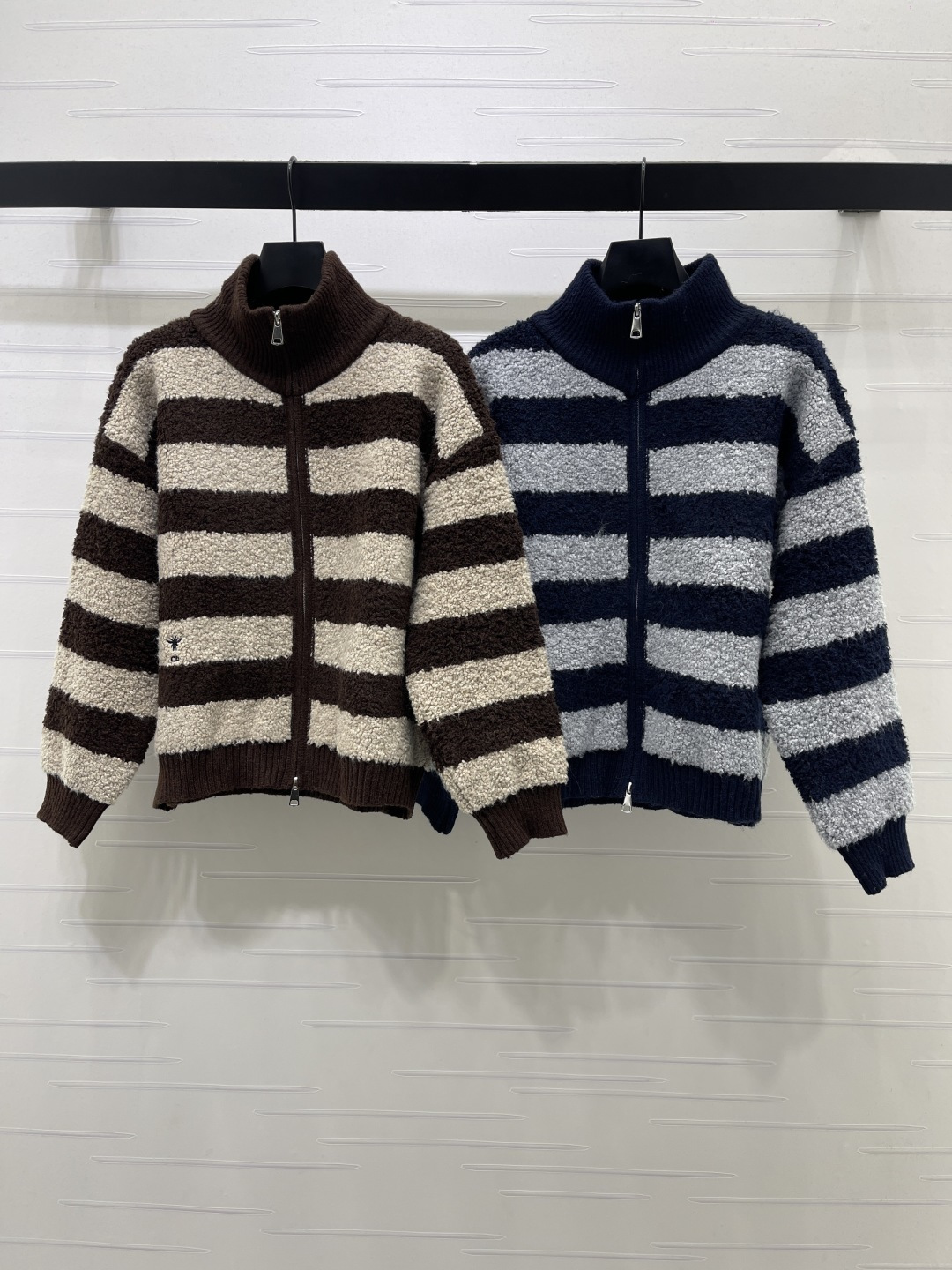 Dior Wide Stripe Zip Cardigan