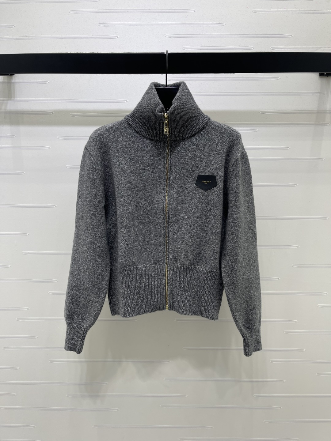 Louis Vuitton Gray Stand Collar Zip Cardigan