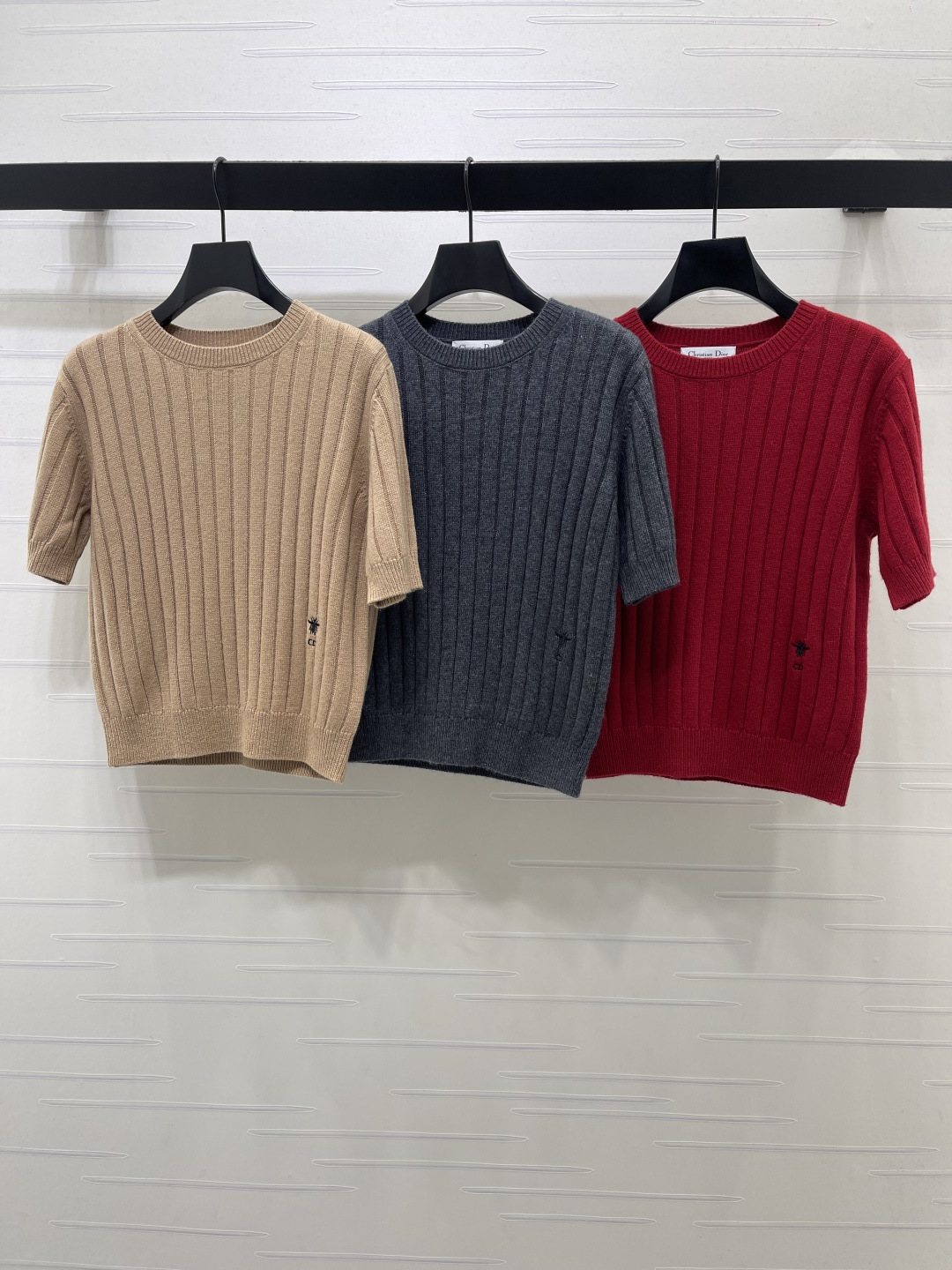 Dior Short Sleeve Ribbed Sweater