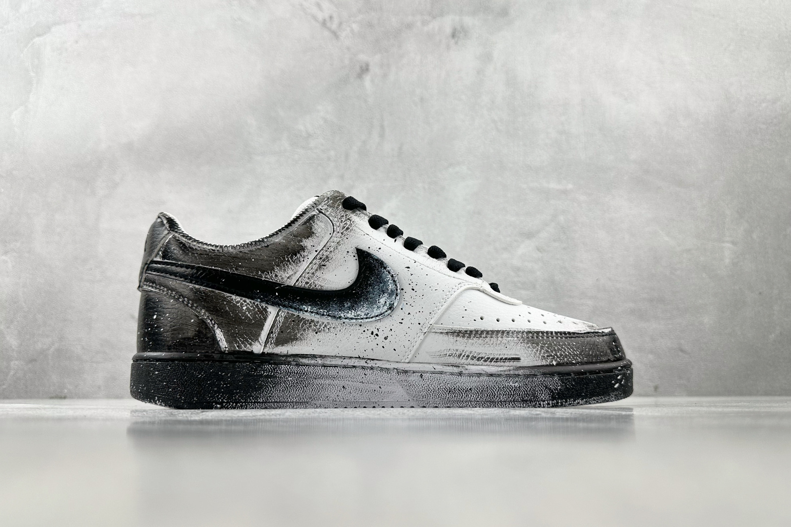 定制版  
【定制球鞋】Nike Court Vision Next Nature 塔免幻影十字架 黑白