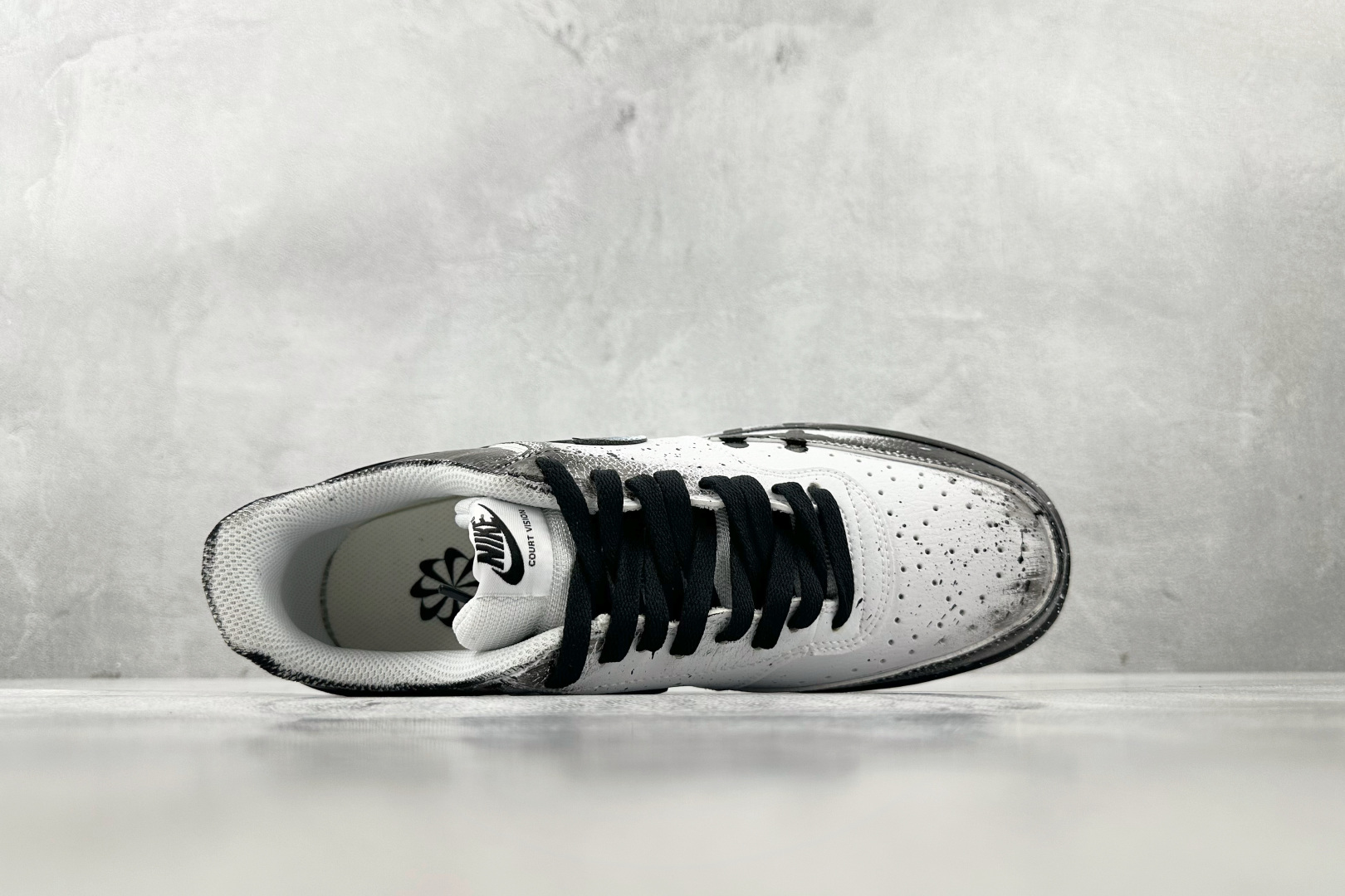 定制版  
【定制球鞋】Nike Court Vision Next Nature 塔免幻影十字架 黑白