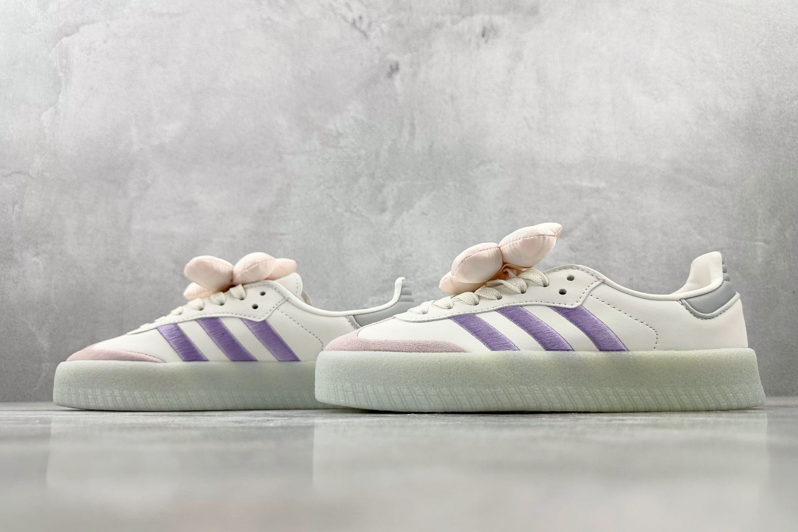 出口订单 adidas originals SAMBAE 白浅紫 JR3335