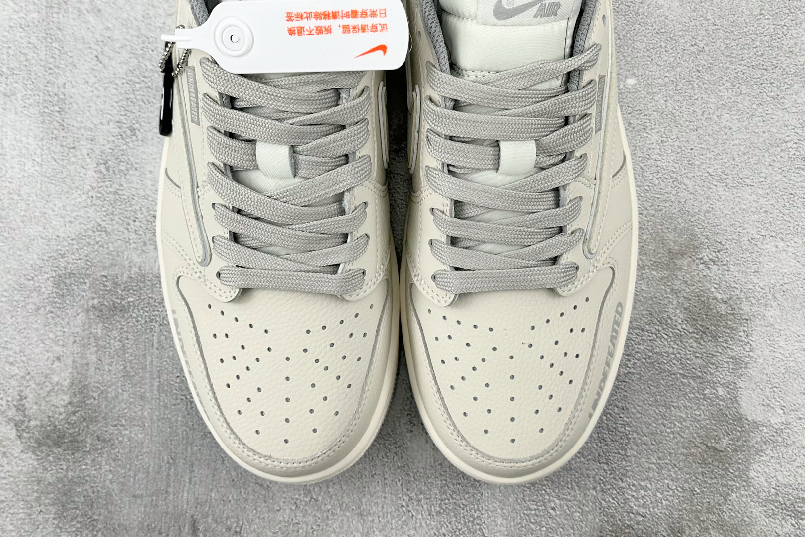定制 Air Jordan 1 Low ow SP UNDEFEATED 倒钩联名 米白 DF1845-532